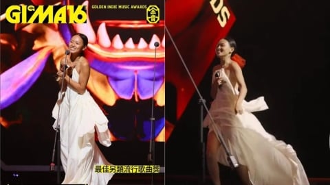 金音獎女歌手起身「白長裙整件扯下」!她曝「UU掉出」險走光全場嚇傻