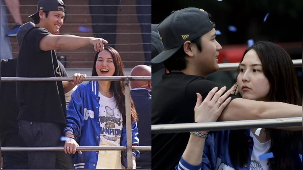 MLB(影)／大谷翔平封王遊行喊「再拿一冠」！單手環抱愛妻真美子互動閃瞎眾人