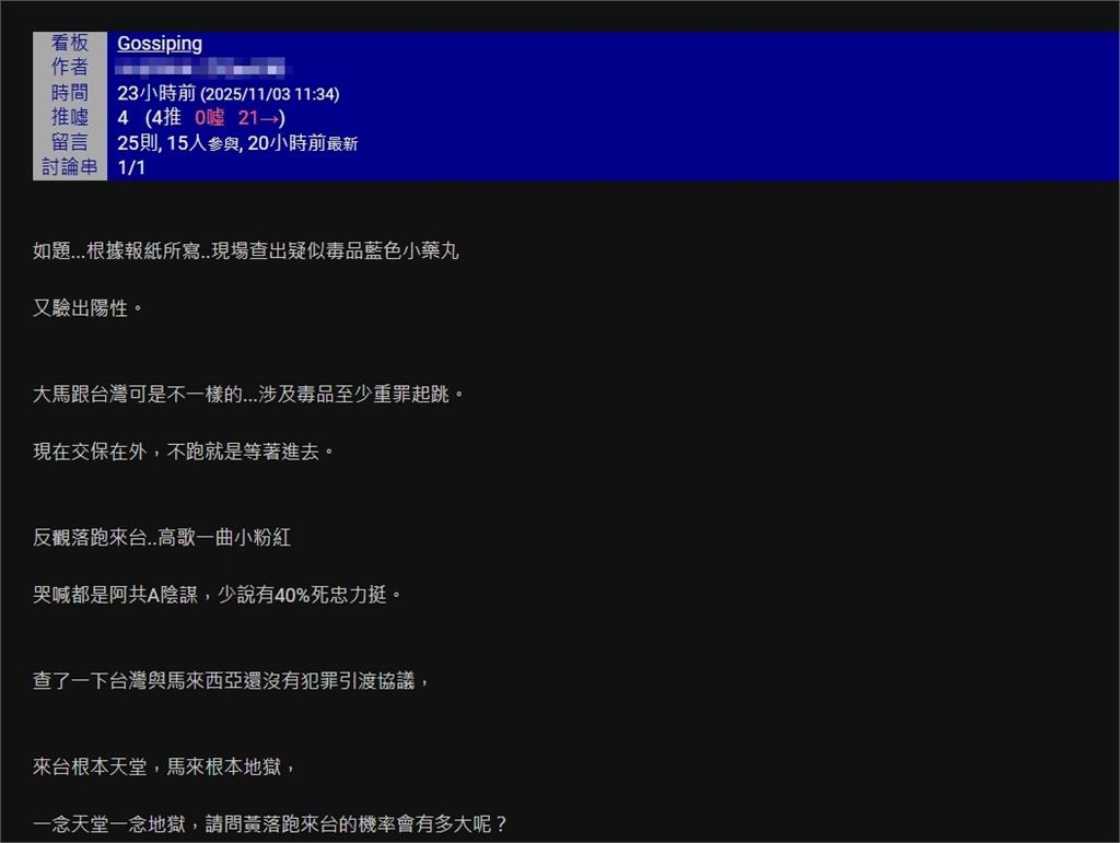 護理女神「全裸慘死浴缸」!黃明志「被捕、陷毒案」網好奇來台機率