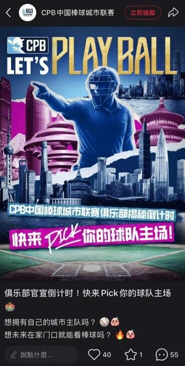 中職／101又是你們的？中國棒球聯賽明年開打文宣蹭台灣！「這隊」隊名有點「象」