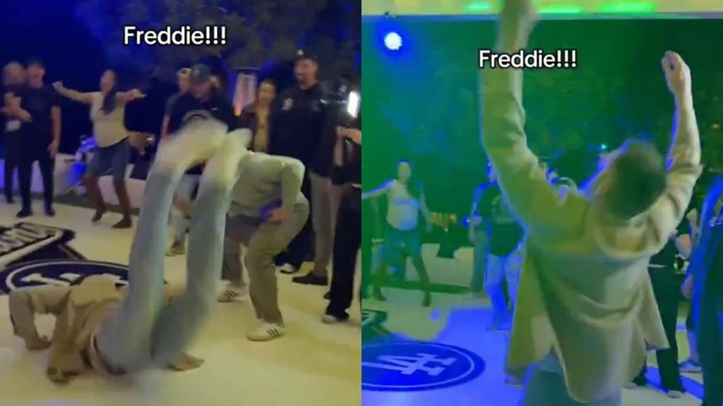 MLB(影)／派對舞王！弗里曼化身「超軟Q地板海豚」　道奇慶功驚喜全網「太瘋了」