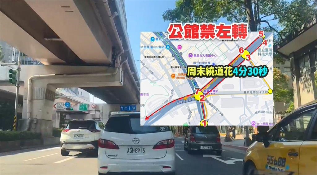 公館「時段性禁止左轉」上路首日 騎士、駕駛抱怨不斷