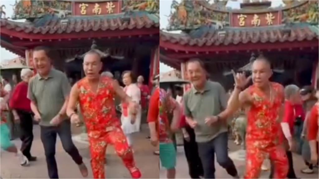 吊車大王「拉紫南宮主委」跳超扯舞!認收「招財1物」50萬人圍觀羨慕了