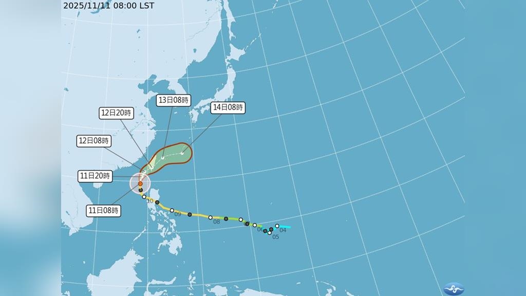 中央氣象署同步發警！鳳凰颱風外圍雨勢擴大　13縣市豪大雨特報
