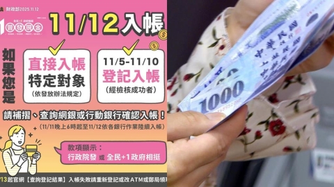普發1萬首批1046萬人搶先入帳 登記失敗領嘸錢「4情形」一次看!