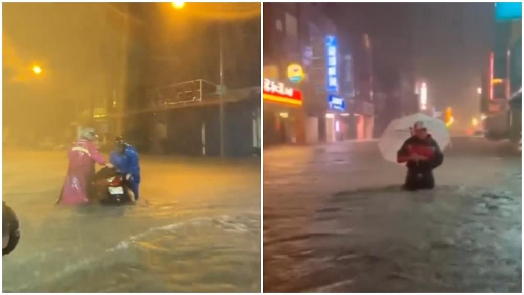 暴雨肆虐！昨晚宜蘭多地淹水　消防員划橡皮艇救人