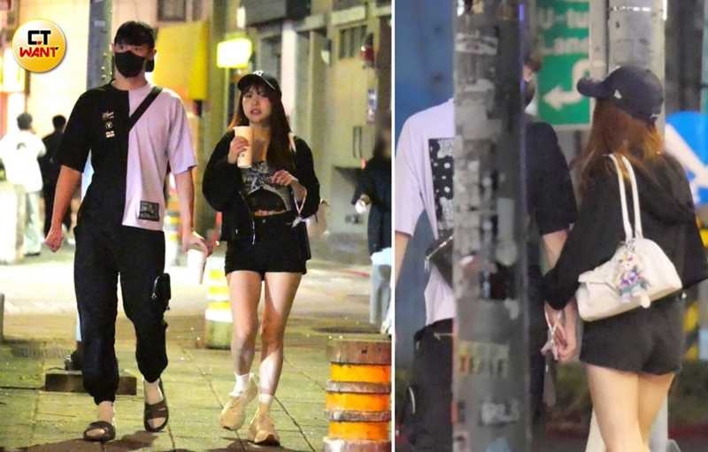 兩人走在路上,馮晨軒一直戴著口罩遮掉半張臉,反而是孟潔毫不在意大方牽手露臉。(圖/本刊攝影組)