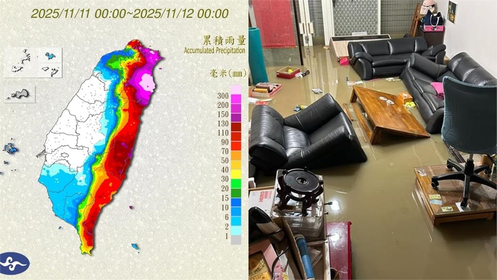 共伴雨炸蘇澳家「水淹半層樓」！氣象粉專小編曝災情：15年前梅姬噩夢重演