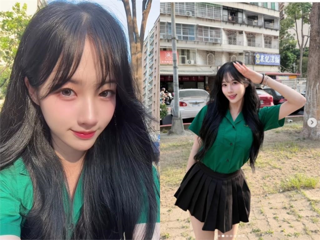 綠襯衫「超正校花」竟是韓援女神Mingo！「激短百褶裙」放送美腿掀暴動