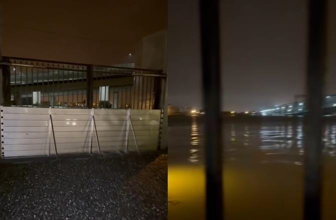 快新聞／閘門成功擋住大水！宜蘭冬山行館超狂空拍曝光　水鄉澤國「竟有世外桃源」