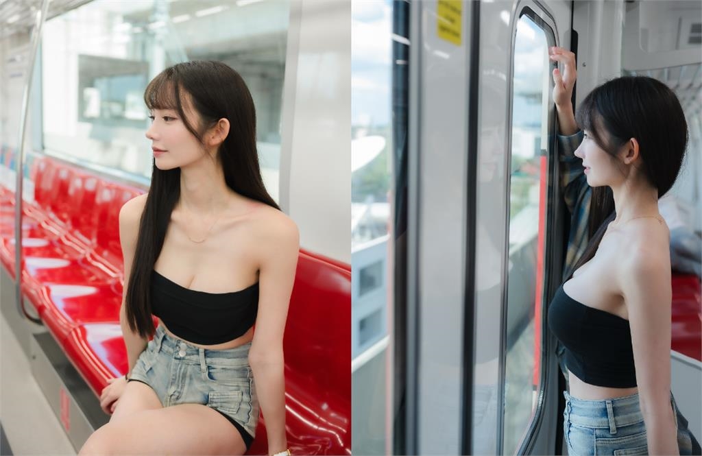 辣妹搭火車「只裹一塊布」竟是最懂事女友！坐下炸出「超Q腰內肉」網猛盯