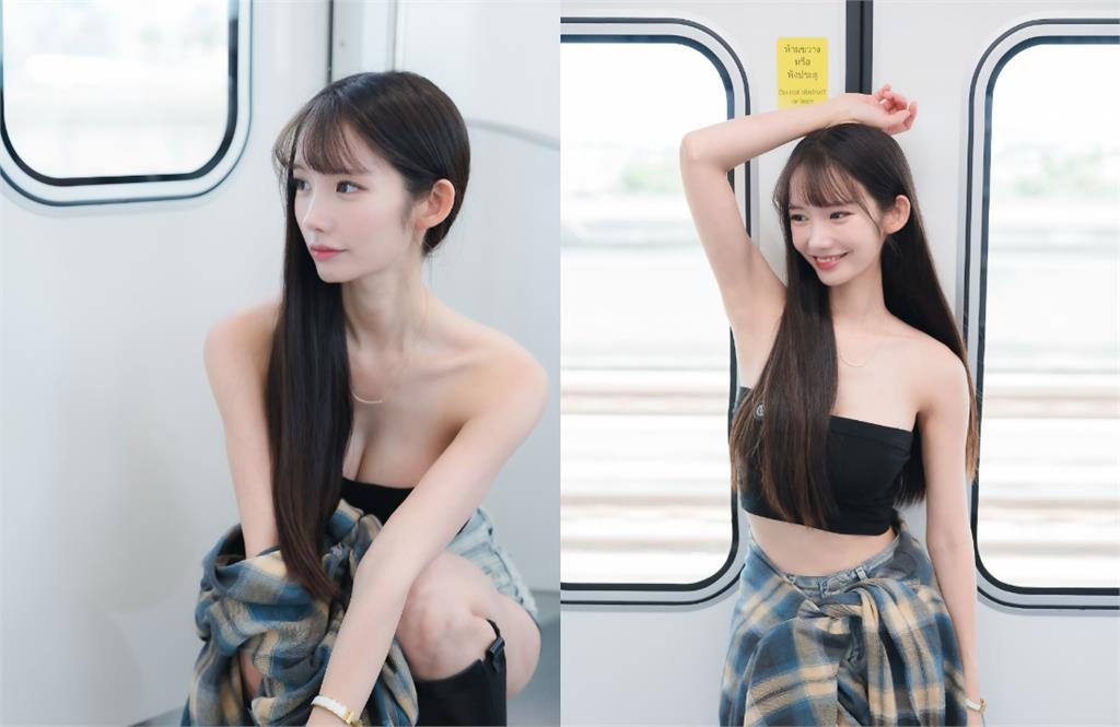 辣妹搭火車「只裹一塊布」竟是最懂事女友！坐下炸出「超Q腰內肉」網猛盯