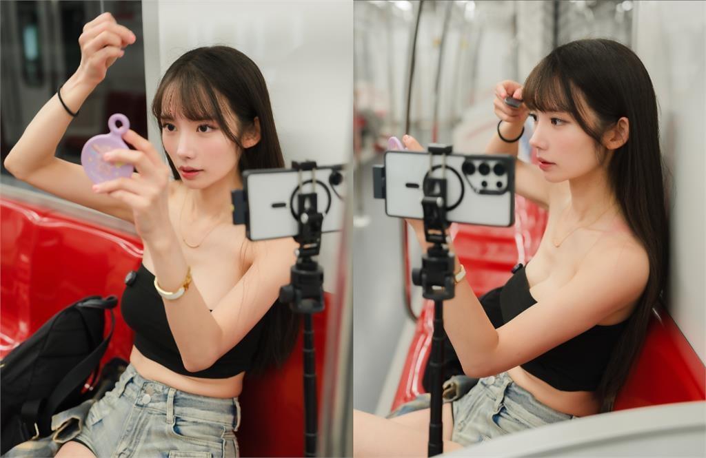 辣妹搭火車「只裹一塊布」竟是最懂事女友！坐下炸出「超Q腰內肉」網猛盯