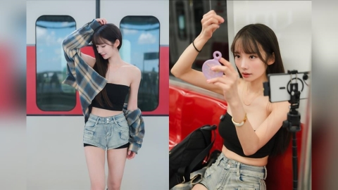 超辣正妹上身只裹一塊布！坐下「可愛腰間肉」炸出　竟是最懂事女友