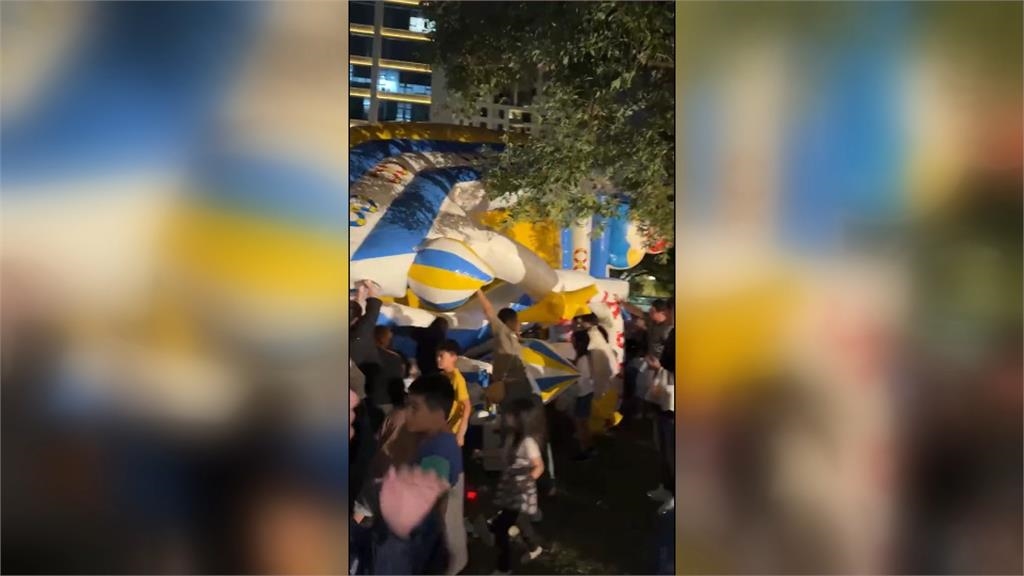 「充氣滑梯」無預警消風! 台中家長指控:燈光昏暗、無人員管制