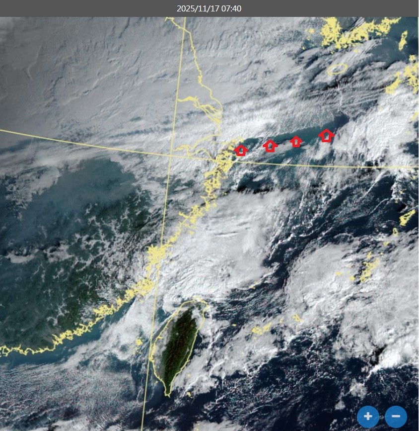 東北季風增強「快變冷」了 鄭明典貼特殊「雲街圖」：強冷空氣南下中