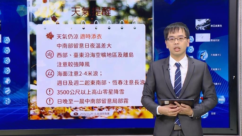 玉山迎初雪！下周另一波東北季風報到　氣溫「先升後降」