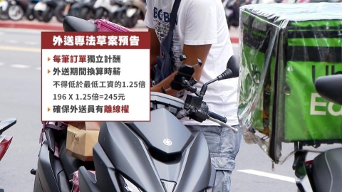 外送專法草案時薪245元 DEAT:恐流失1.45億筆訂單 工會:危言聳聽