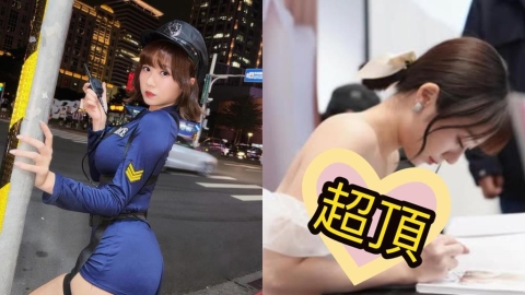 啦啦隊「短髮女神」換裝戰袍猛進化!低頭簽書「頂到了」極致視角流出