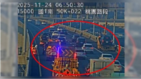 國1桃園段3車追撞　南向壅塞5公里