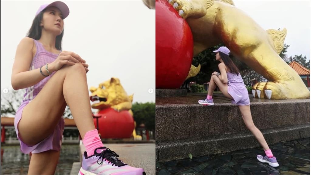 公園「辣妹極限拉伸」竟是43歲謝忻！抬腿「激短褲狂上飄」網羞喊：受不了…