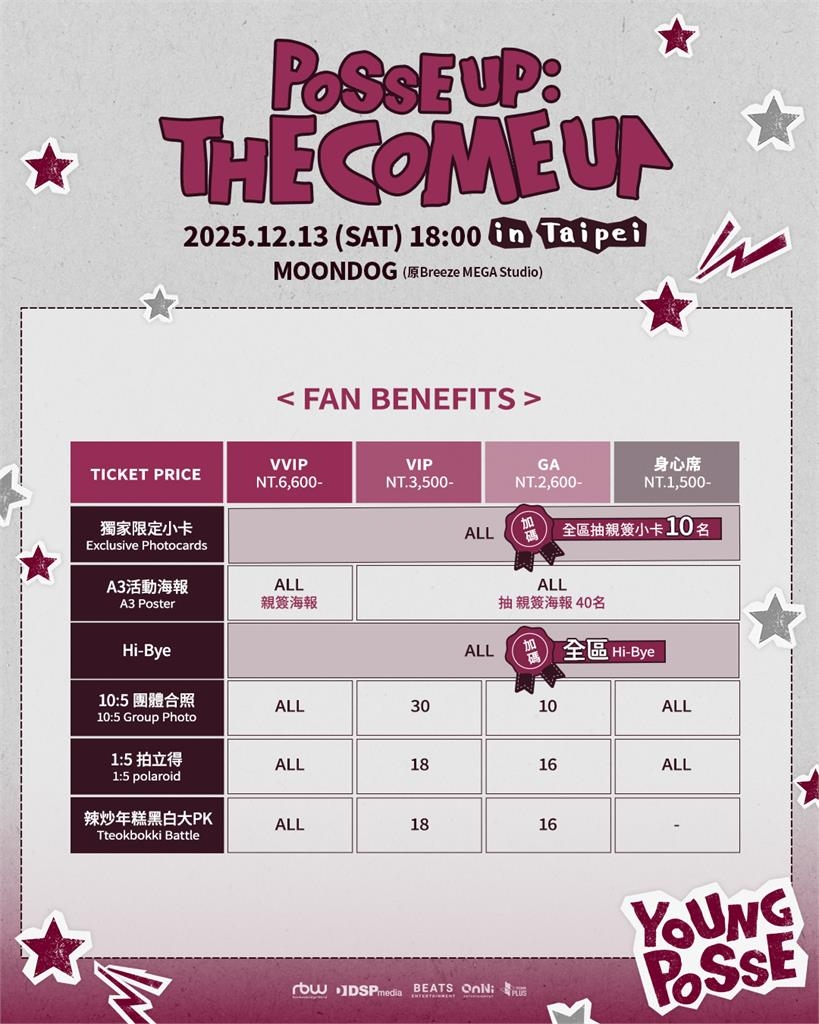 曾敬驊曾合作拍MV！YOUNG POSSE台專場演唱會「福利大公開」
