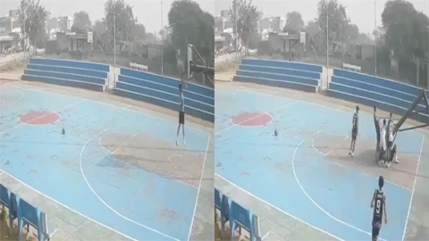 籃球架瞬間倒塌!印度16歲國手遭重壓慘死 驚悚畫面流出