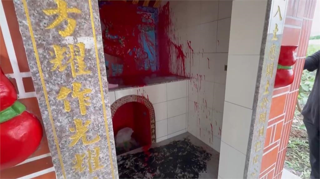 彰化百年「山壩福德宮」遭惡意潑漆!新廟遭毒手畫面曝光⋯信徒痛心譴責
