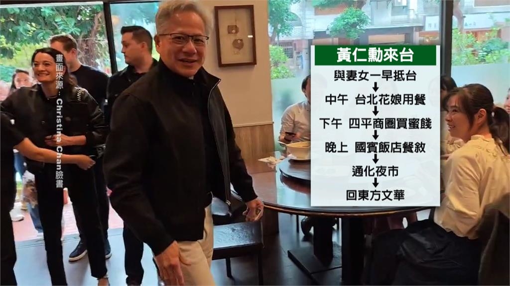 黃仁勳帶家人悄悄訪台 北上逛街買蜜餞行程滿檔喊「好累」