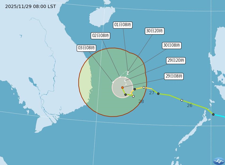快新聞／天琴颱風、熱帶性低壓TD-31恐併流！專家曝颱風路徑走向