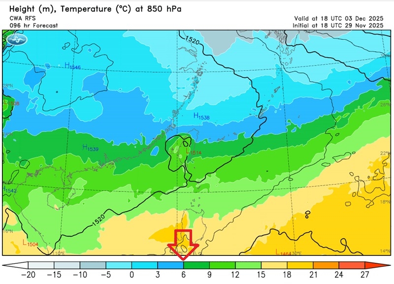 本週有望迎首波「大陸冷氣團」?專家PO圖分析:達「這條件」才有機會