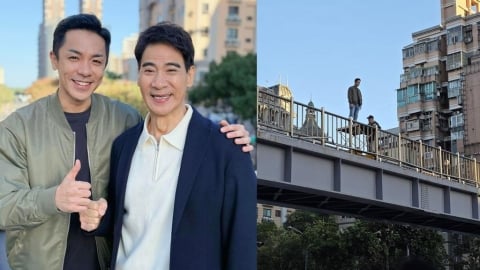 楊皓崴《好運來》跳天橋戲「驚悚瞬間」全被翁家明拍下！網友嚇喊：又有人領便當？