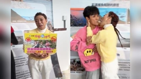 《綜藝新時代》慶功楊繡惠突崩潰！ 驚聞出國「挑戰一計畫」嚇到激吻阿翔