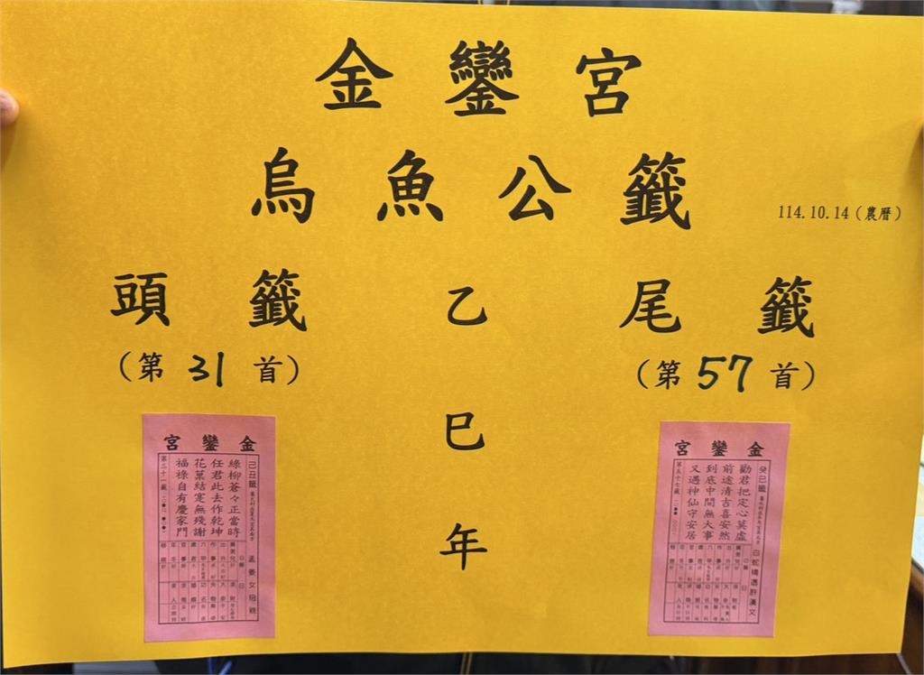 獨／烏魚季即將到來！　茄萣金鑾宮「烏魚公籤」諭示今年豐收
