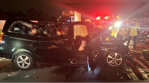 國1凌晨4車連環撞！　33歲駕駛亡、9人輕重傷