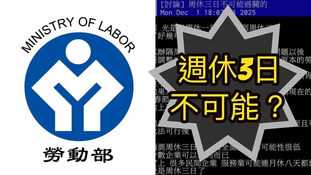 台灣週休3日「連署過關」勞動部提前回應！PTT憂「這情況出現」更慘