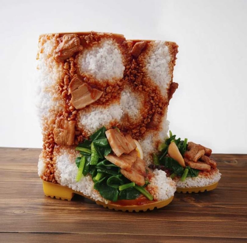 日本埼玉縣所澤市今年推出的「故鄉稅」回禮是滷肉飯靴。（圖／翻攝自日本故鄉稅網站「Furunavi」）