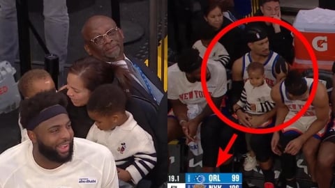 NBA(影)/邊顧小孩邊拿雙十!尼克哈特「板凳席上幫忙抱隊友嫩嬰」網讚:最佳團隊