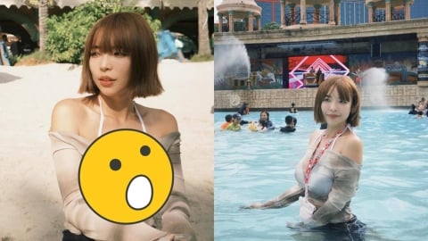 一隻阿圓「上半身透視照」曝光!她比基尼解放「濕身貼膚」狂吸1.5萬人