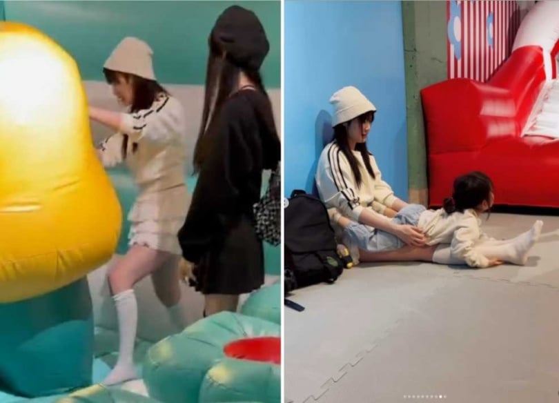 粿醬與吳心緹、插畫家蓋彼玩得很開心。（圖／讀者提供、翻攝自吳心緹IG）