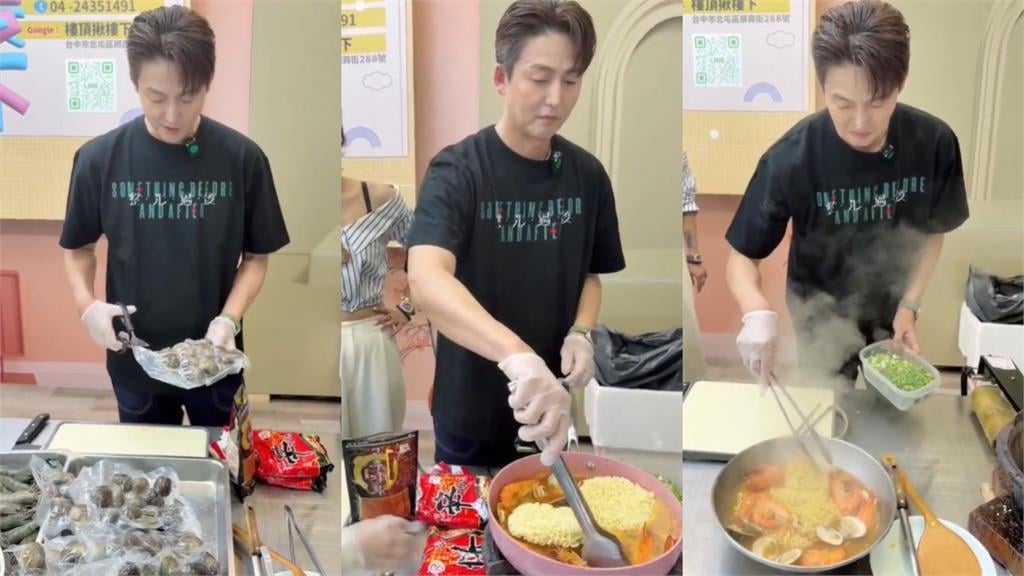 丟丟妹直播驚現「南韓大咖男神」煮泡麵!合體温昇豪「叫賣海鮮」畫面曝光