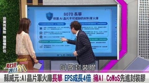 週日趴(影)/蘇威元:AI晶片軍火庫長華 EPS成長4倍 擁CoWoS先進封裝膠