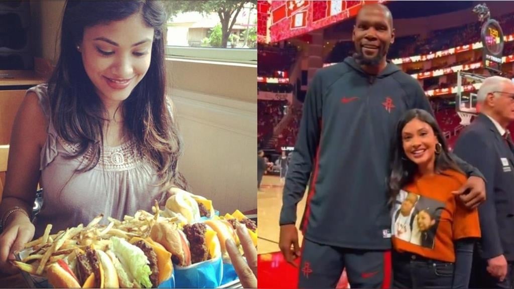 NBA(影)／KD杜蘭特「神秘女伴」曝光！美女同學神操作穿上17年前合影T恤到場