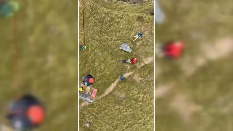 能高安東軍山縱走「山友摔倒腳骨折」 黑鷹直升機吊掛救援