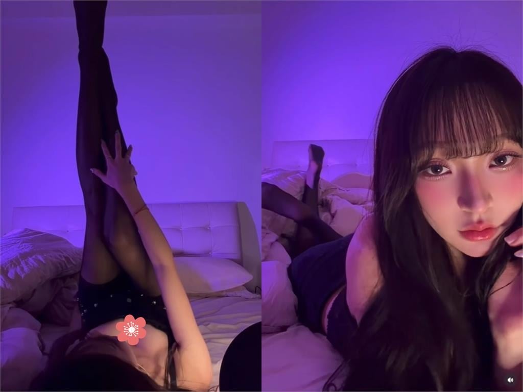 林襄趴床上「透膚黑絲」放送長腿 11秒絕頂視角流出網看暈:要我怎麼睡!