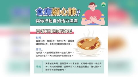 2藥膳+2穴道=心肺顧好好！行動自如活力滿滿