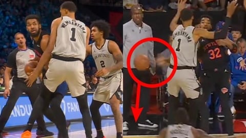 NBA(影)/這球怎麼看得到?尼克KAT角落遭雙夾「甩出下勾火球」開後門密室逃脫