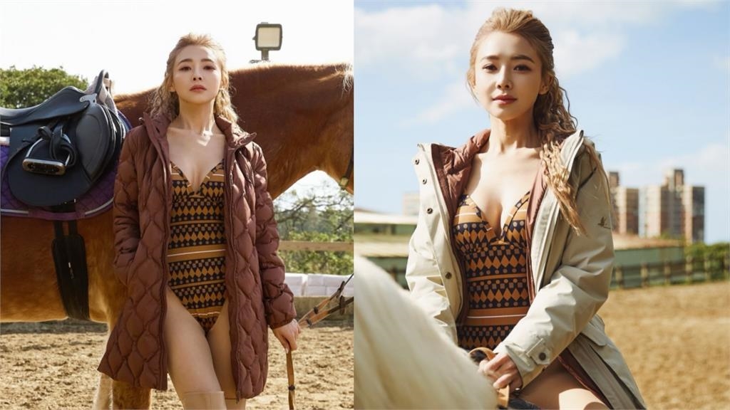 台八女神吳婉君穿高衩泳衣騎馬拍時尚大片　粉絲笑：連馬都不敢直視
