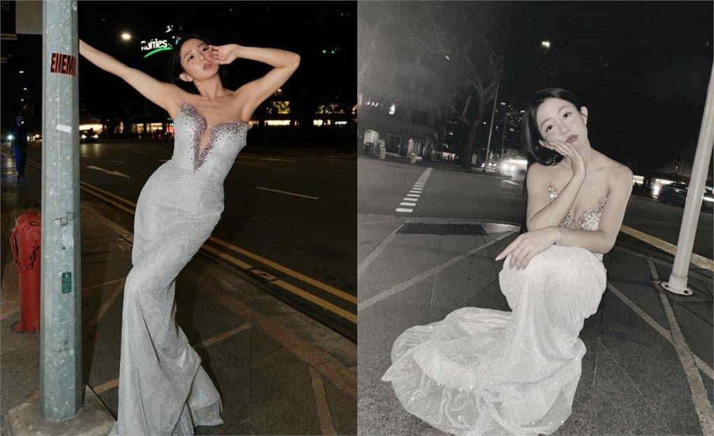 新加坡辣妹「炸深V峽谷」蹲馬路發呆！竟是「台灣第一兇」網嗨：攝影師做得好