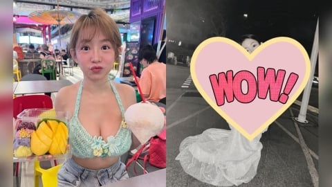 新加坡辣妹「炸深V峽谷」蹲馬路發呆!竟是「台灣第一兇」網嗨:攝影師做得好